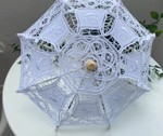 Sol paraply/Brudepige parasol, hvid - lille
